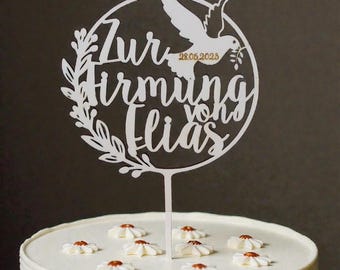 Confirmation cake topper, Confirmation gifts, Confirmation cake decorations, Personalized cake topper, Wooden cake topper, F7