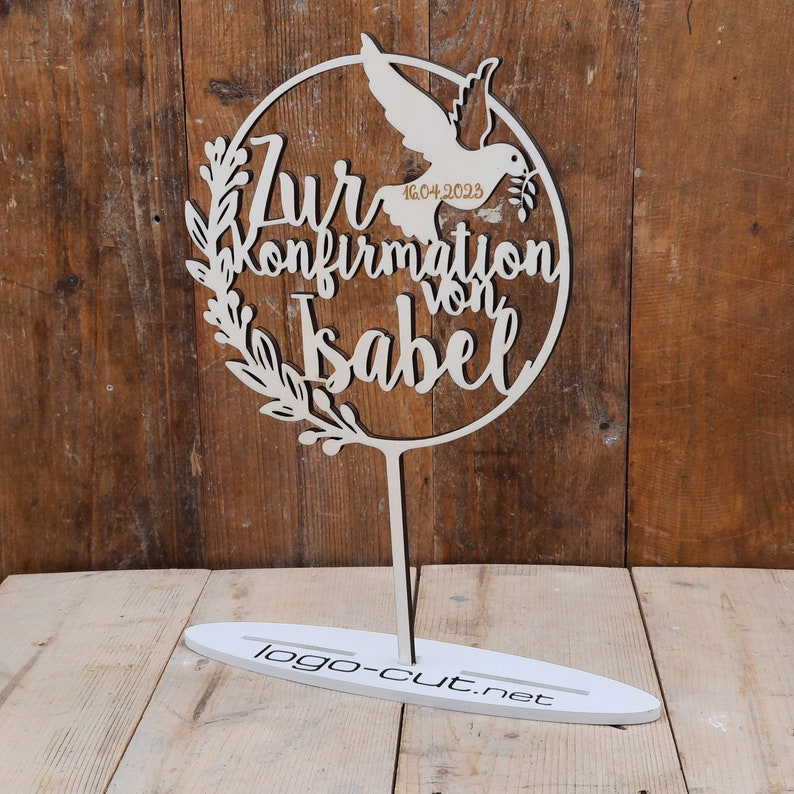 Holz Cake Topper Konfirmation V12 Bild 3