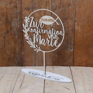 Cake Topper Konfirmation, Geschenke zur Konfirmation, Tortendeko Konfirmation, Cake Topper personalisiert, Cake Topper Holz, V11