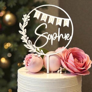 Cake Topper Taufe, Tortendeko Taufe, Tortentopper Taufe, Topper Taufe, Geschenke zur Taufe, personalisiert, V21