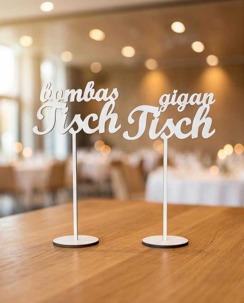 Tischzahlen, Tischnummern, Tischdeko, Hochzeit