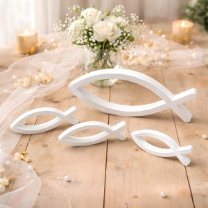 Fish table decorations, Confirmation table decorations, Baptism scatter decorations, Communion table setting, Table decorations, Fish scatter decorations