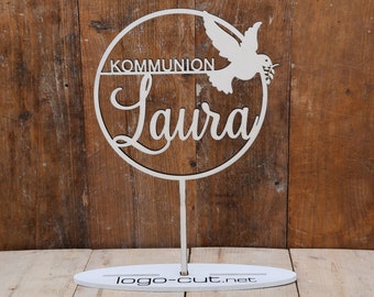 Holz Cake Topper Kommunion V11