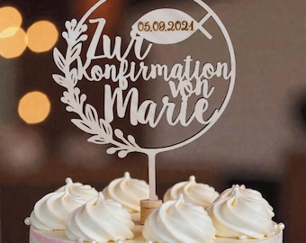 Confirmation cake topper, confirmation gifts, confirmation cake decorations, personalized cake topper, wooden cake topper, V11