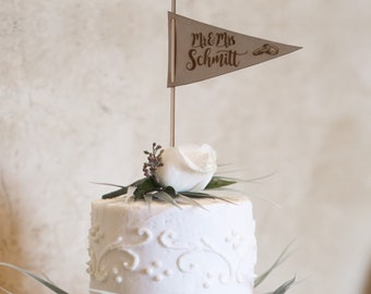 Cake Topper (Wimpel) für die Hochzeitstorte V1