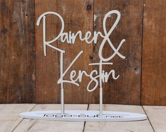 Holz Cake Topper Hochzeit personalisiert V34