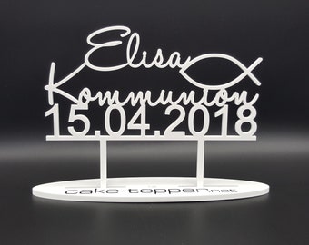 Cake Topper Kommunion Fisch V3