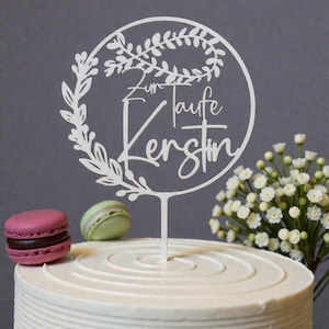 Cake Topper Taufe, Tortendeko Taufe, Tortentopper Taufe, Topper Taufe, Geschenke zur Taufe, personalisiert, V20