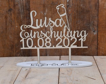 Holz Cake Topper Einschulung V1