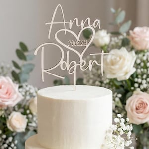 Cake Topper Hochzeit, Geschenke Hochzeit, Tortendeko Hochzeit, Cake Topper personalisiert, Cake Topper aus Holz, V38