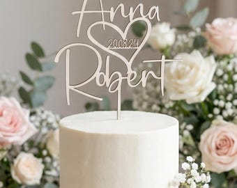 Cake Topper Hochzeit, Geschenke Hochzeit, Tortendeko Hochzeit, Cake Topper personalisiert, Cake Topper Holz oder Acryl, V38