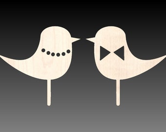 Silhouette Vögel Brautpaar