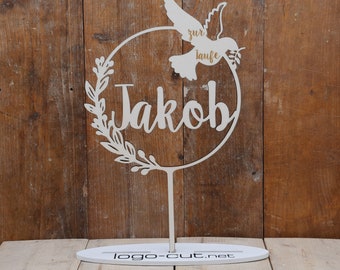 Holz Cake Topper Taufe V8