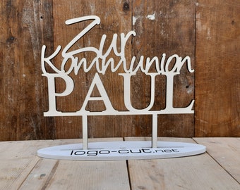 Holz Cake Topper Kommunion V2