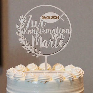 Cake Topper Konfirmation, Geschenke zur Konfirmation, Tortendeko Konfirmation, Cake Topper personalisiert, Cake Topper Holz, V11