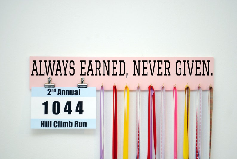 Race Bib Holder With Hooks For Hanging Running Medals Always Etsy