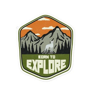 Dog Explorer - National Park Themed Vinyl Sticker | Large Format