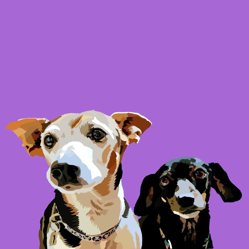 2 dogs Digital dog drawing