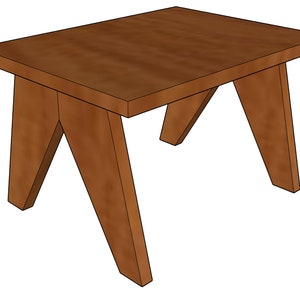 Mid Century Modern Style Foot Step Stool - Woodworking Plans (Digital File)