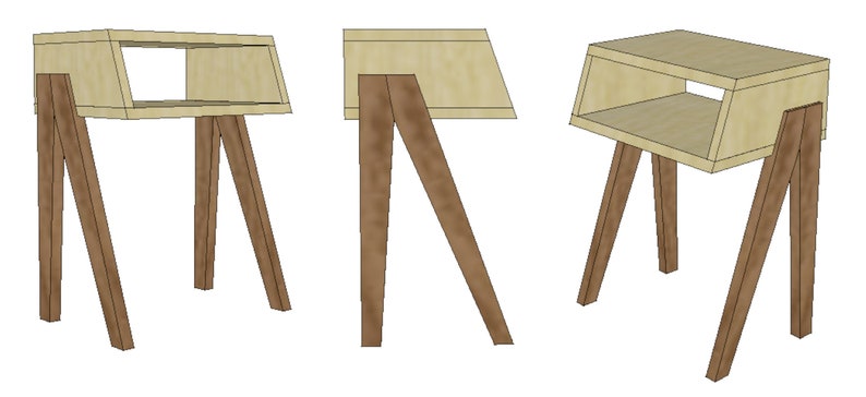 K&ouml;nnte beinhalten: Ein Holz-Beistelltisch mit einem Regal und schr&auml;gen Beinen. Der Tisch ist aus hellem Holz mit einer nat&uuml;rlichen Oberfl&auml;che und hat ein schlichtes, modernes Design.