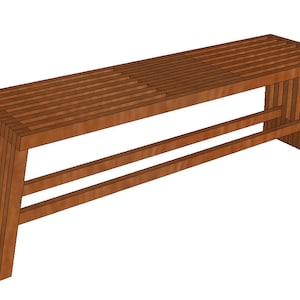 Garden Bench Seat Made Of Battens - Woodworking Plans & Cut List / Blueprints