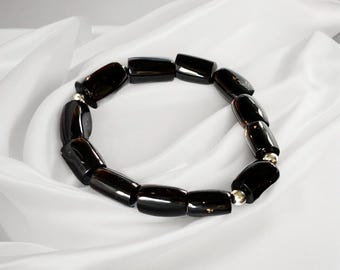Black Coral Beaded Bracelet