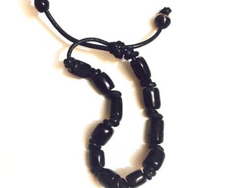 Black Coral Beaded Bracelet