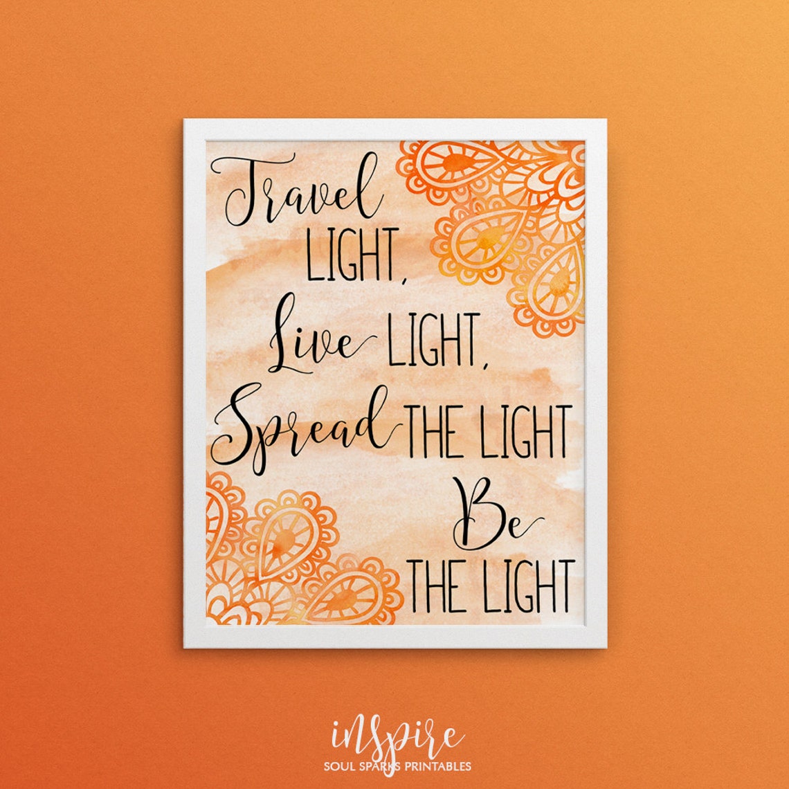 Travel light Live light Spread the light Be the light Etsy
