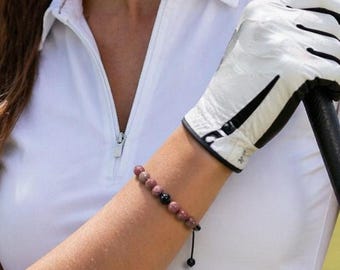 Gemstone Golf Stroke Counter Bracelet | Handmade Abacus Golf Bracelet | Adjustable Beaded Golf Score Keeper | Women’s Golf Jewelry Gift