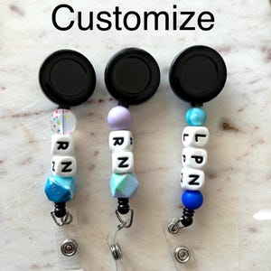 RN Nurse Badge Reel: Handmade Beaded Retractable ID Holder