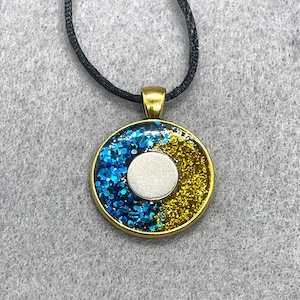 Golf Necklace Ball Marker Holder, Blue and Gold Golf Neckace, Golf Accessory Gifts, Ball Marker Holder, Metal Ball Marker included