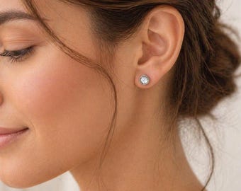 Sparkly Glitter Stud Earrings | Stainless Steel Hypoallergenic Posts | Minimalist Crystal Studs | Everyday Earrings | Gift for Her |