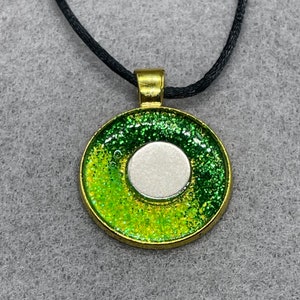 Womens Golf Necklace Ball Marker Holder, Dark Green and Light Green Golf Accessory Gifts, Ball Marker Holder, Metal Ball Marker included
