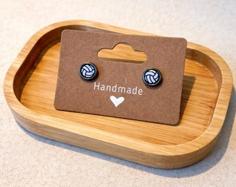 Volleyball Stud Earrings: Stainless Steel Resin, Hypoallergenic