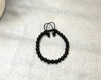 Black Onyx Gemstone Bracelet - Adjustable Unisex Design