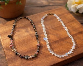 Gemstone Chip Choker Necklace: Choose Your Stone