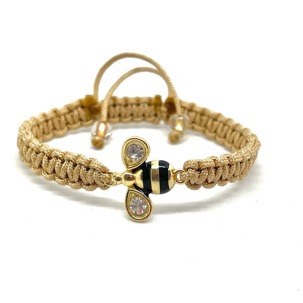 Bumble Bee Bracelet, Hemp Bracelet, Enamel Honey Bee, Be Kind Adjustable Bracelet, Bee Keepers Bracelet, Bumble Bee Love, Handmade Bracelet