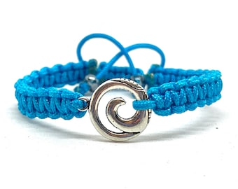 Wave Ocean Bracelet - Macrame Charm Bracelet - SAVE THE OCEAN - Dolphin Bracelet - Ocean Life Bracelet - Handmade Bracelets - Gifts for her