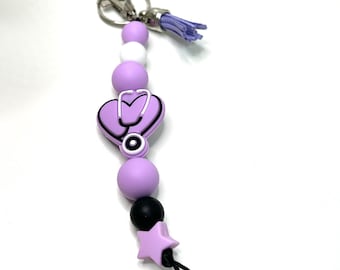 Keychains | Beaded | Rainbow | Silicone Beaded | Nurse | Stethescope Beads | Vintage | Modern | Teacher Gift Ideas | Gifts for Mama