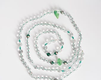Green Dream Vintage Beaded Lariat Nacklace