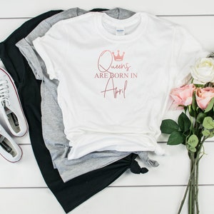 Customisable Queens are Born in &quot;MONTH&quot; birthday t-shirt - ADULTS