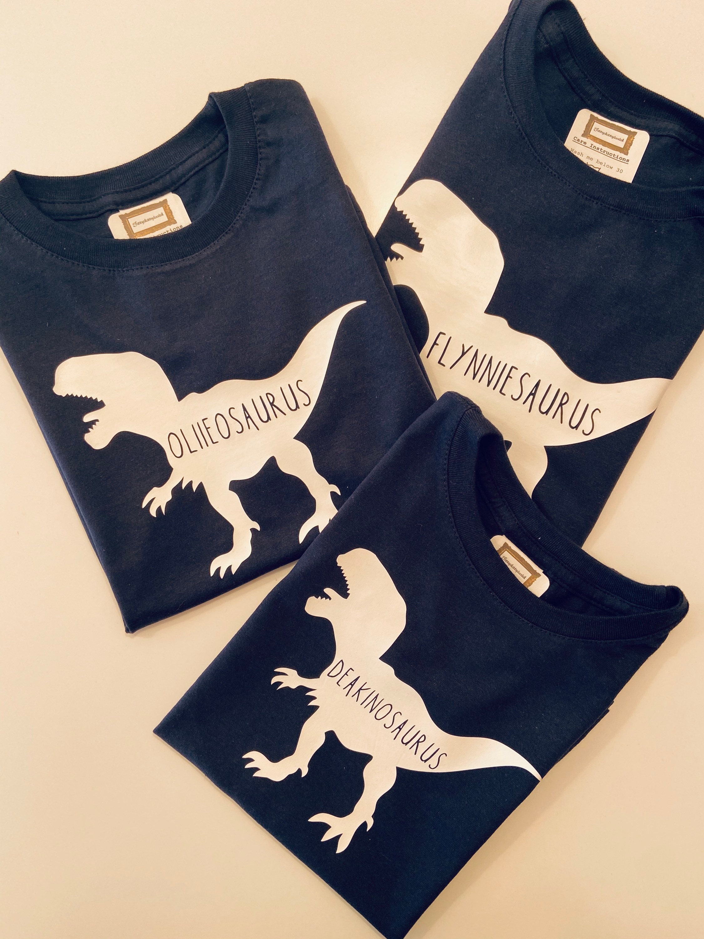 Childrens Personalised Dinosaur T-shirt / T-rex / Name Tee / - Etsy UK