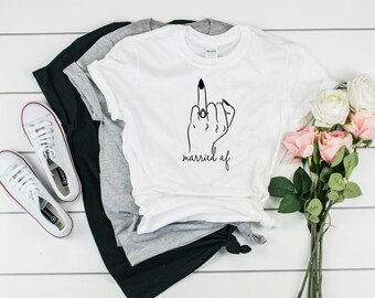 Casado AF ring finger relajado camiseta en forma / camiseta de compromiso