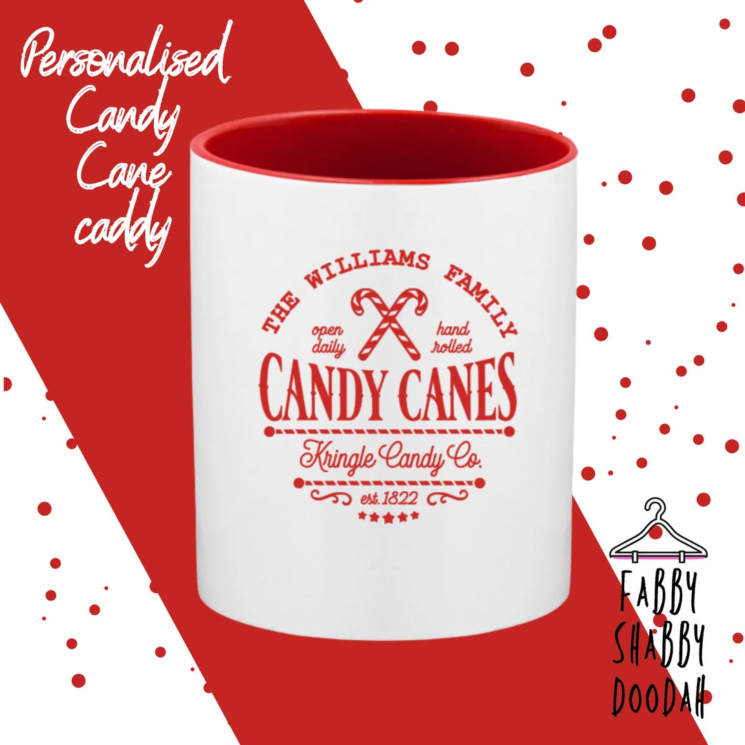 Personalised Candy Cane Caddy / Storage Pot / Christmas Jar Etsy
