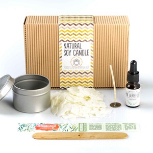 DIY Kit - Aromatherapy Candle Making Starter / Beginner Pack Natural Soy Wax + Pure Essential Oil - creative gift for mindful people