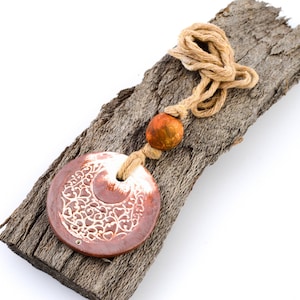 Handmade Aromatherapy Necklace (Essential Oil Diffuser )  + mini essential oil (in linen bag)