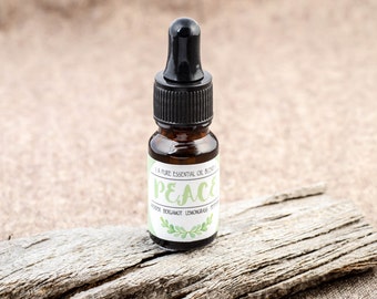 PEACE - therapeutic grade pure essential oil blend in glass dropper bottle (Calming & Stress Away)