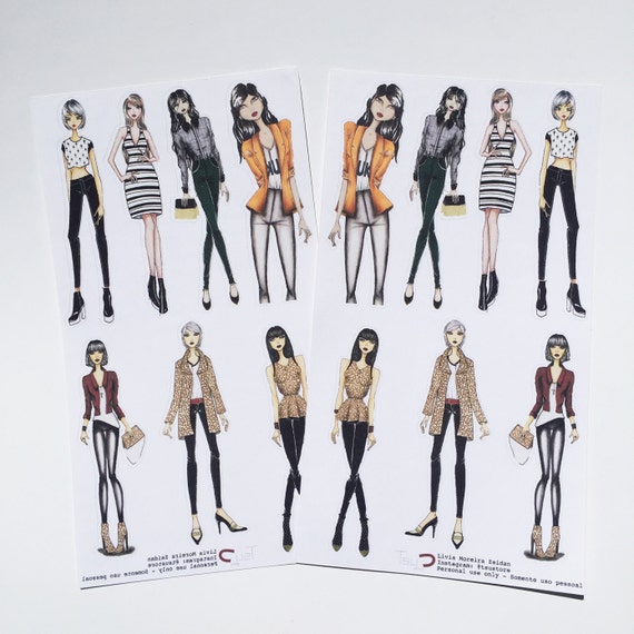 Fashion dolls sticker kit | Etsy