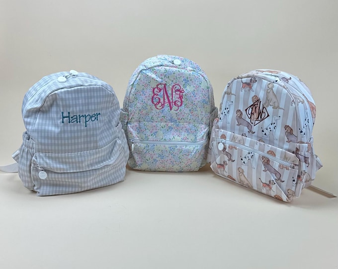 Personalized Toddler-Size Nylon Backpack | Fully Lined with Interior Pocket & Mesh Side Pockets | Printed Nylon Backpack