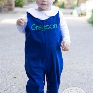 Soft Cotton Longalls Personalized Little Boy Longalls: Holiday Style, Gingham & Corduroy